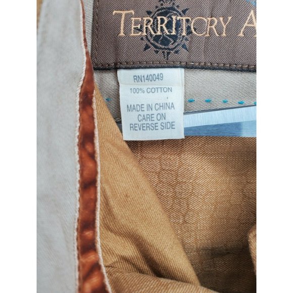 Rare Territory Ahead Jeans Cotton Brown Scale Style Button Up Shirt - Picture 9 of 12